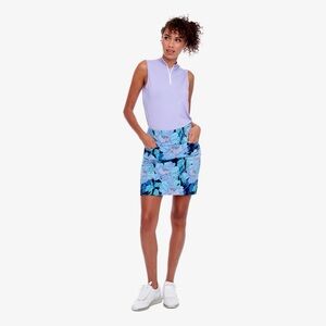 Swing Control Blue Peony Print Techno Golf Skort Womens Size 4